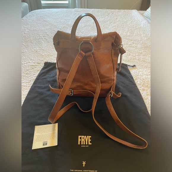 Frye Melissa Leather Backpack in Cognac in EUC - Picture 9 of 13